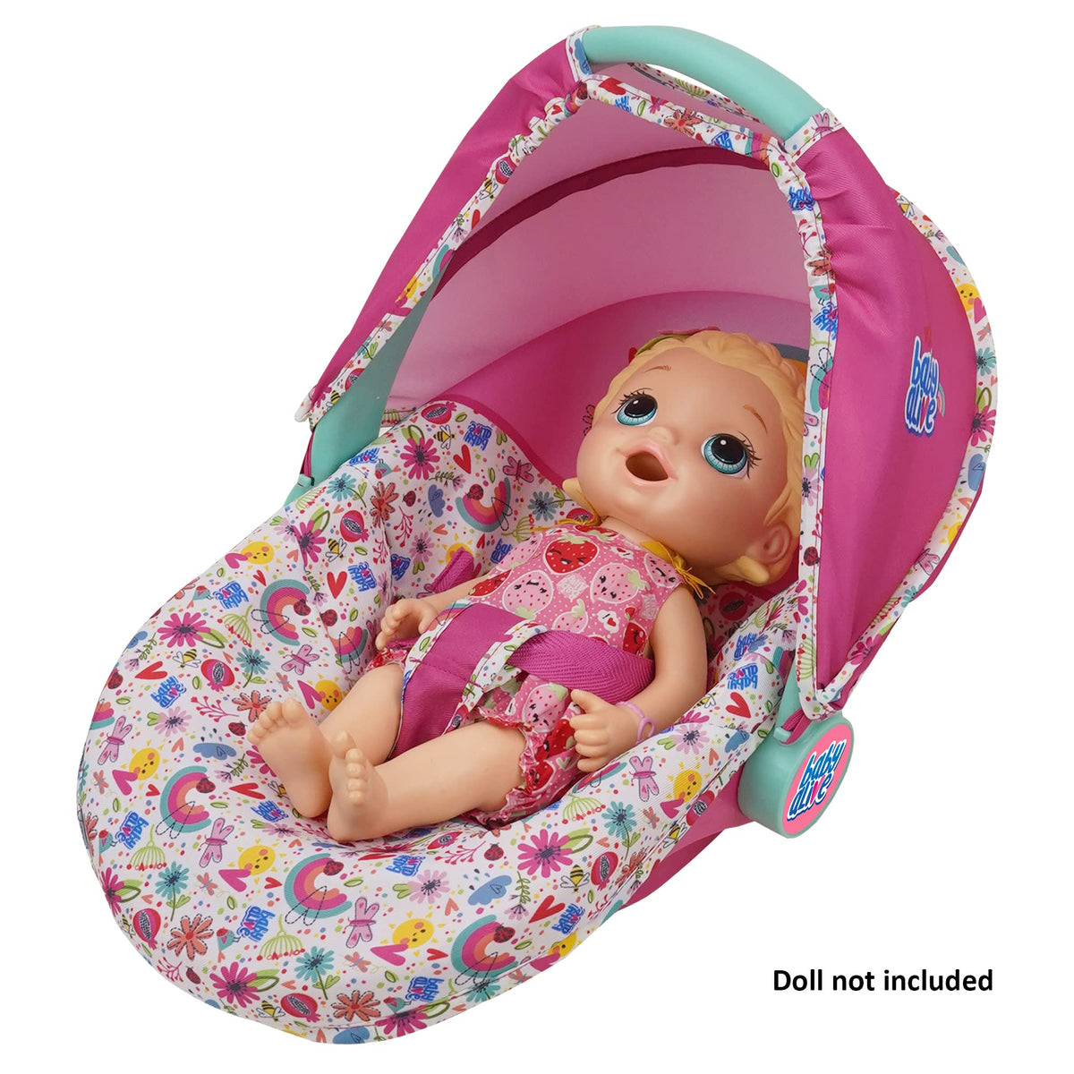 Pink & Rainbow 3-in-1 Doll Car Seat G738
