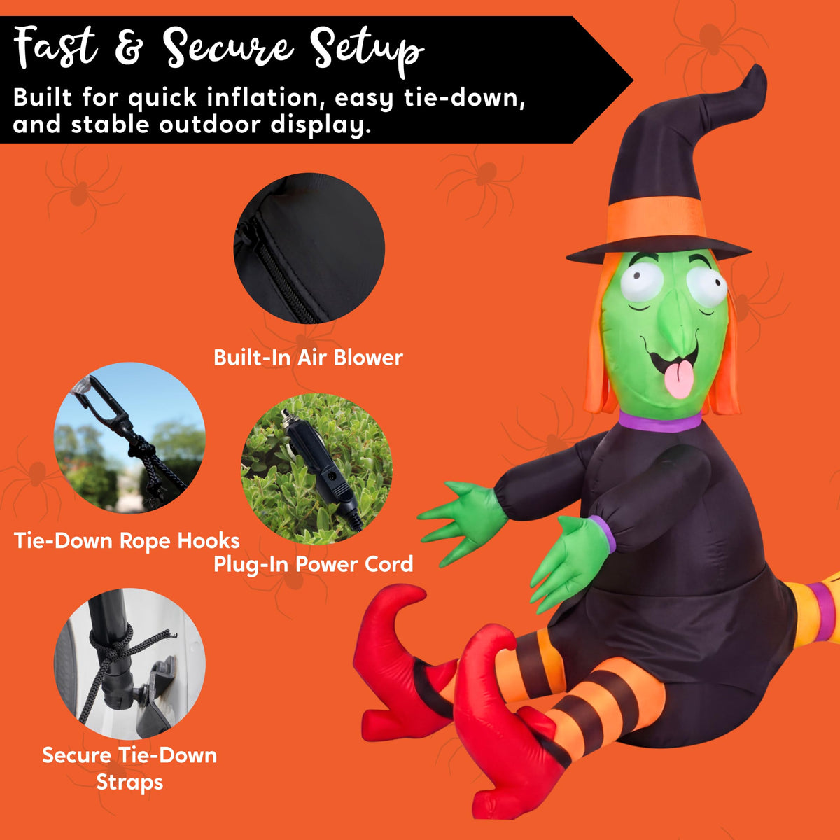 4FT Inflatable Witch with LED Lights K9718