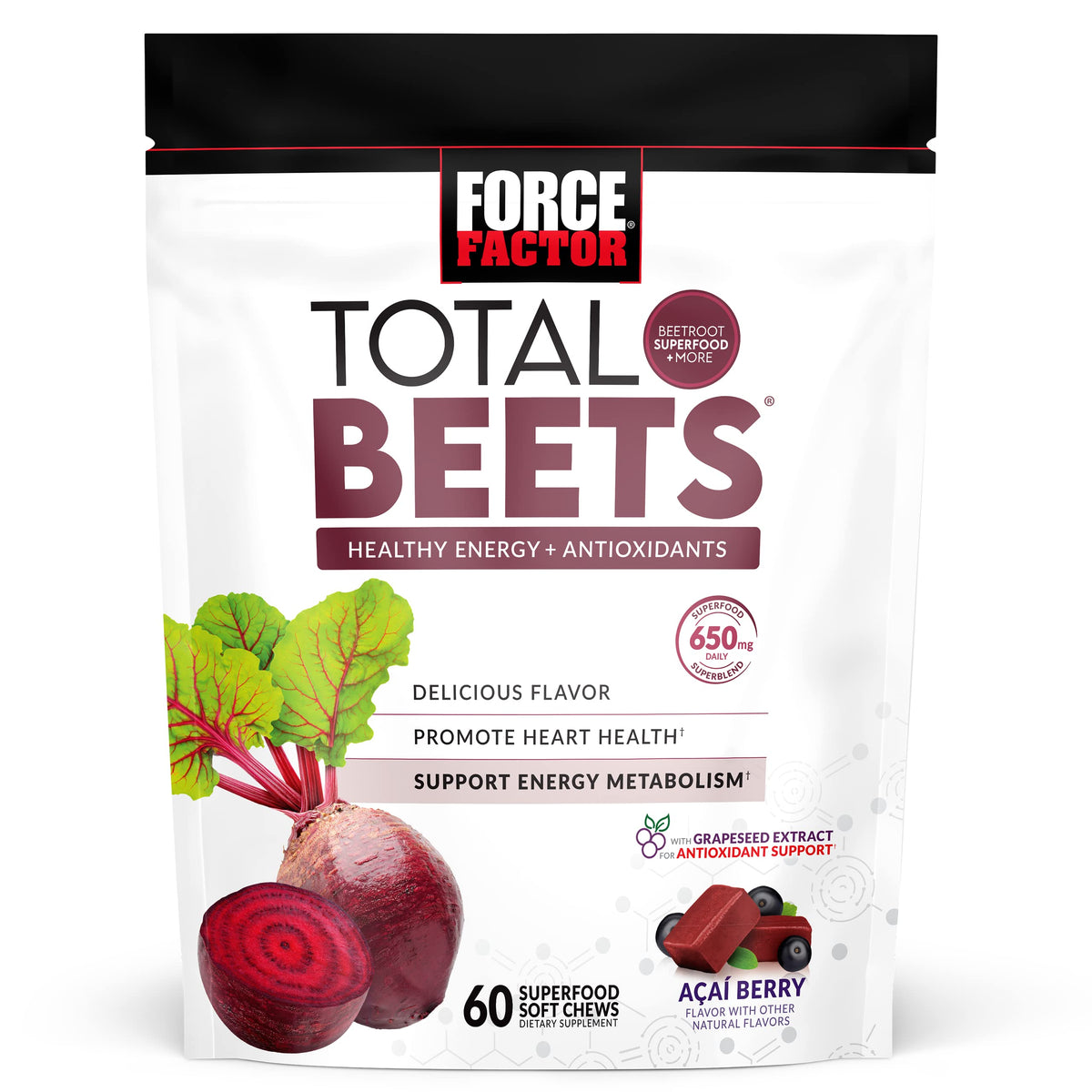 Beetroot Chews and B12 Gummies, 90 Count Cherry Flavor K383