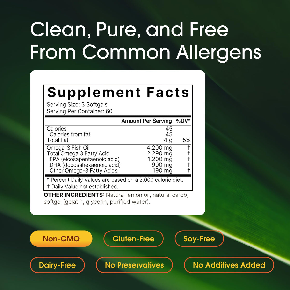 Omega-3 Fish Oil 180 Softgels Lemon Flavor R4511