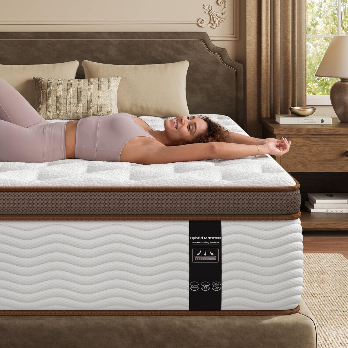 Queen Size 14 Inch Hybrid Mattress with Memory Foam Z887