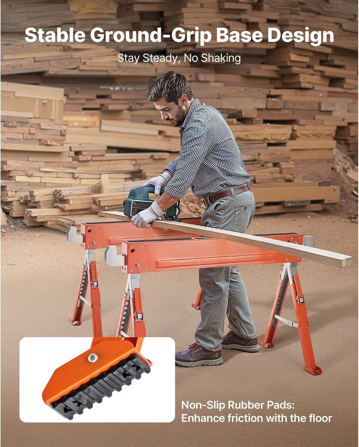 2-Pack Adjustable Folding Saw Horses L335