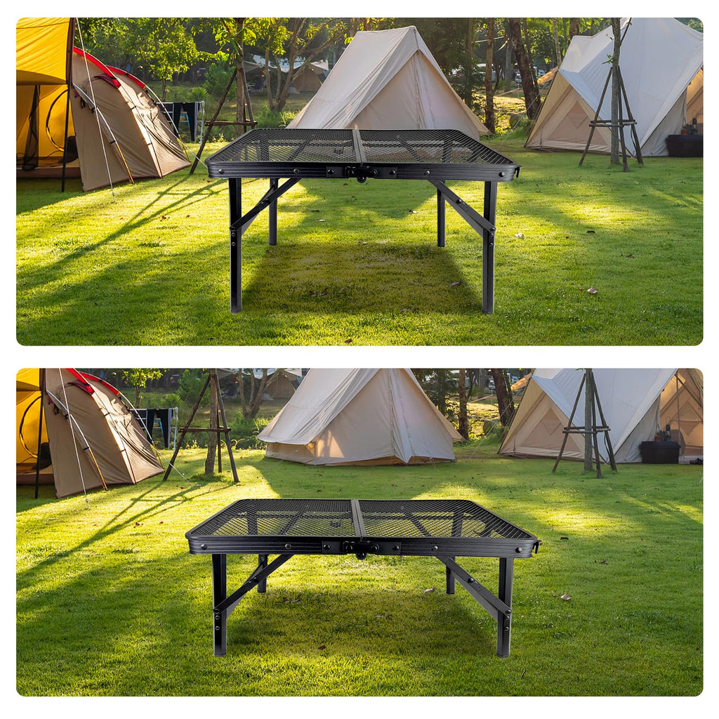 Black Adjustable Folding Camping Table Y4692
