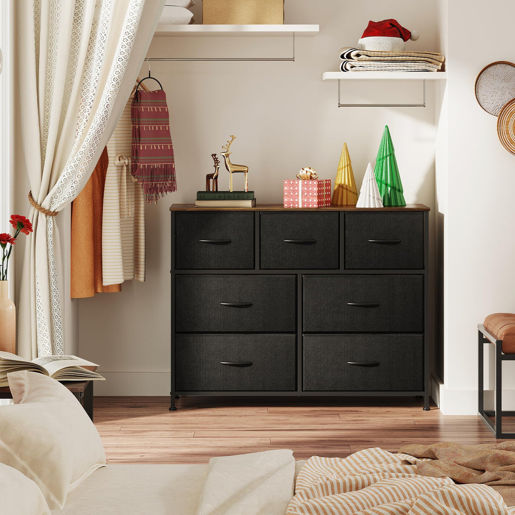 Charcoal Black 3 7 9 Drawer Dresser Set B4128