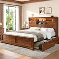Full Size Bed Frame with Storage Headboard and 4 Drawers L99782