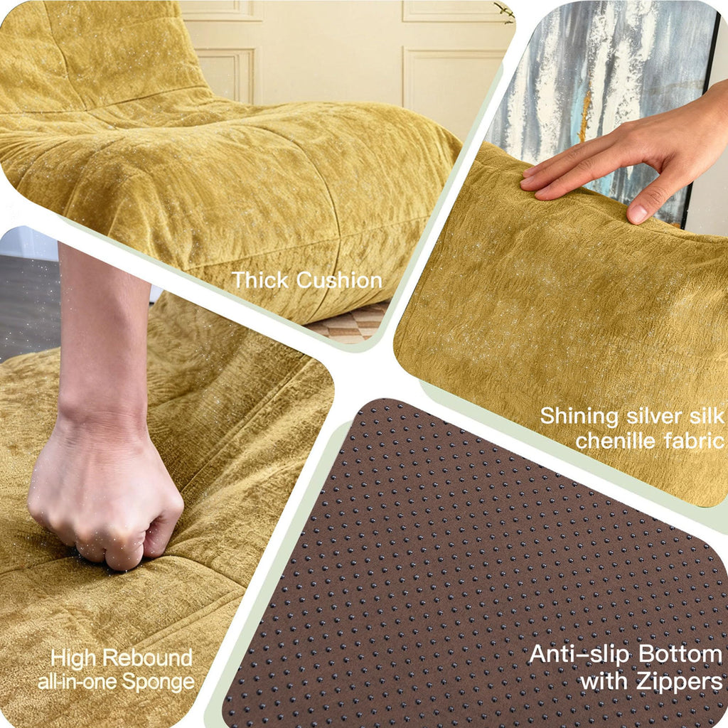 Yellow Bean Bag Chair with Memory Foam X368