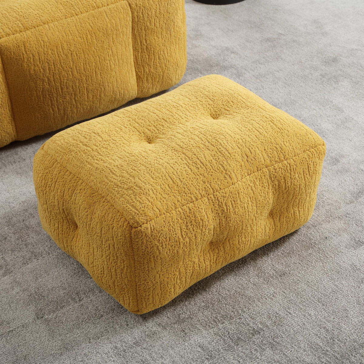 Yellow Memory Foam Bean Bag Chair with Ottoman P773