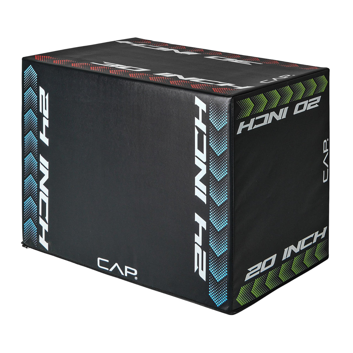 3-in-1 Foam Plyometric Jump Box, 20/24/28-Inch Heights, Black B597183