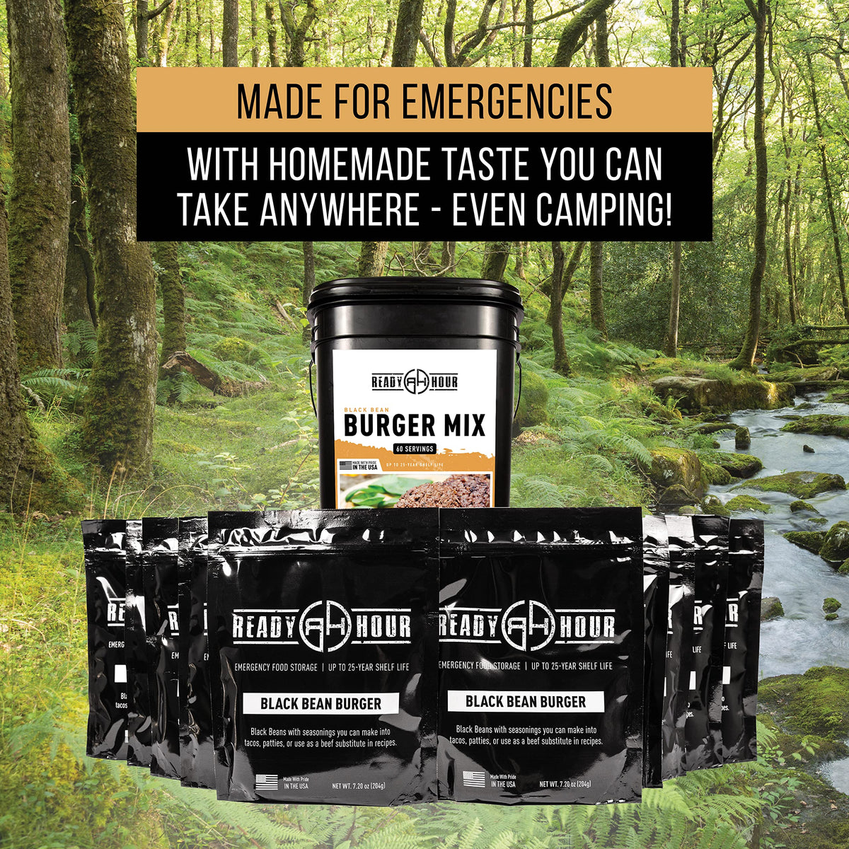 Black Bean Burger Mix 10 Resealable Pouches 60 Servings C51855