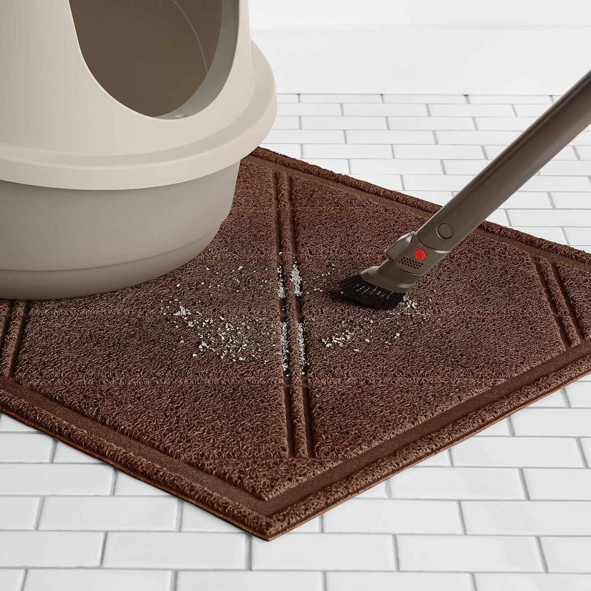 Less-Mess Cat Litter Box Mat 24" x 35" Brown R29920